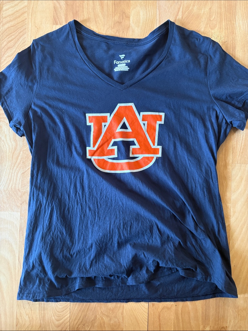 Fanatics Navy T-Shirt with Orange Auburn AU Logo